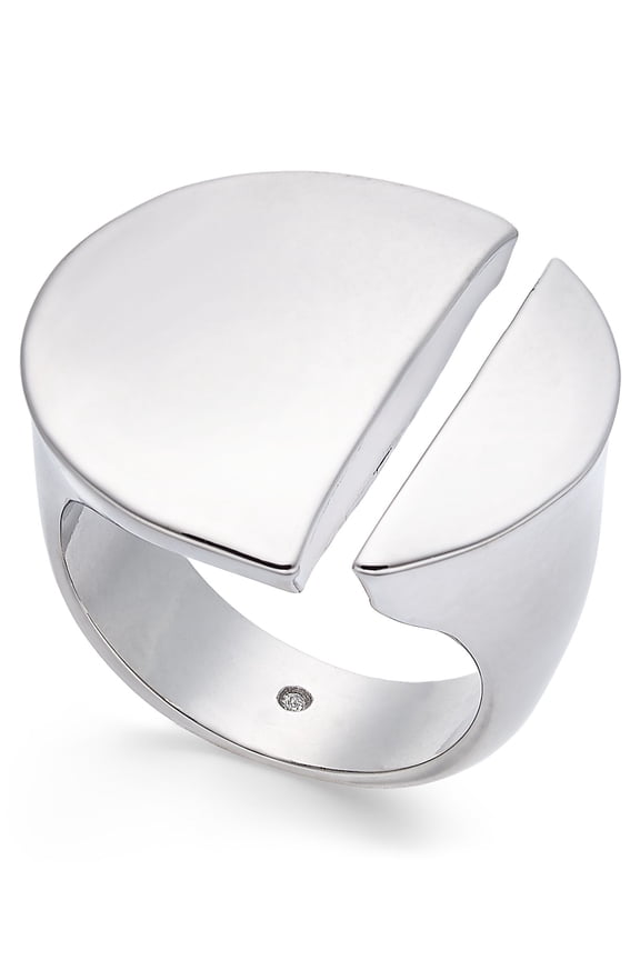 Silver-Tone Split Circle Ring
