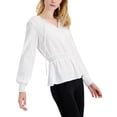 thumbnail image 1 of Alfani Smocked Peplum Top Bright White M, 1 of 1