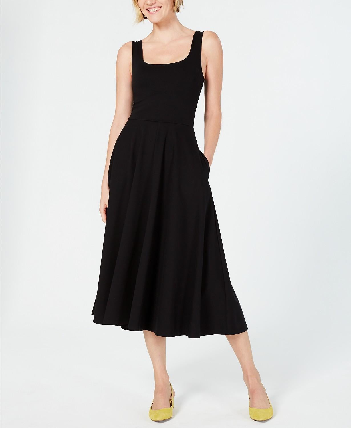 alfani tank fit & flare midi dress Ayla Cotton Fit And Flare Midi Dress / White | MESHKI