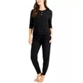 thumbnail image 1 of Alfani Thermal Henley Pajama Set Classic Black L, 1 of 1