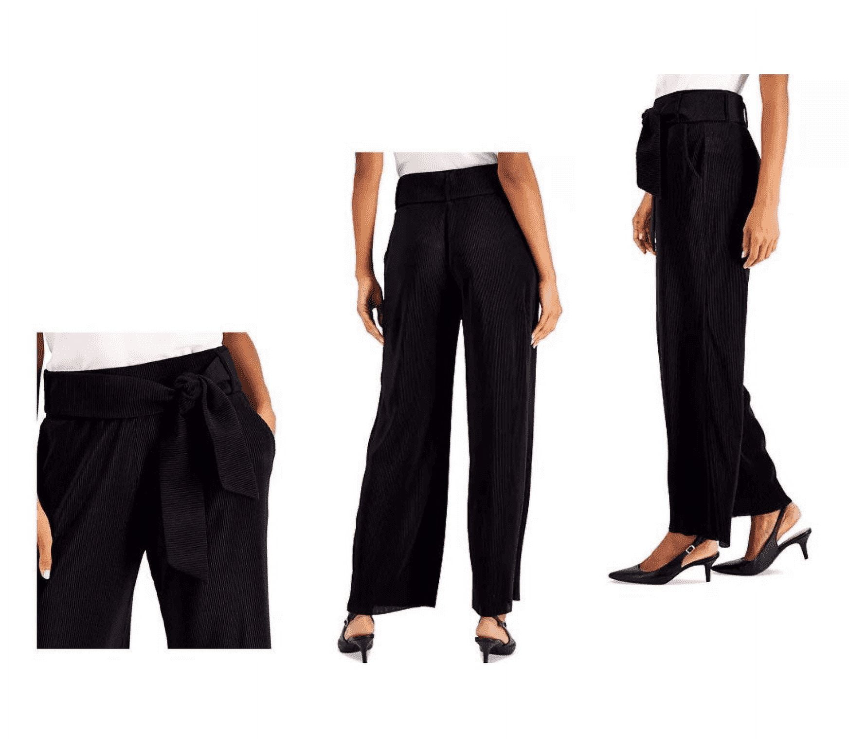 Women's Alfani Petite Black Wide Leg Dress Pants Slacks Size 4P