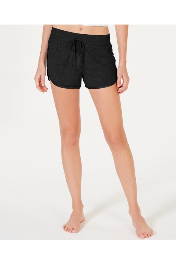 Ultra Soft Satin-Trim Pajama Shorts, Black, 3X-Large