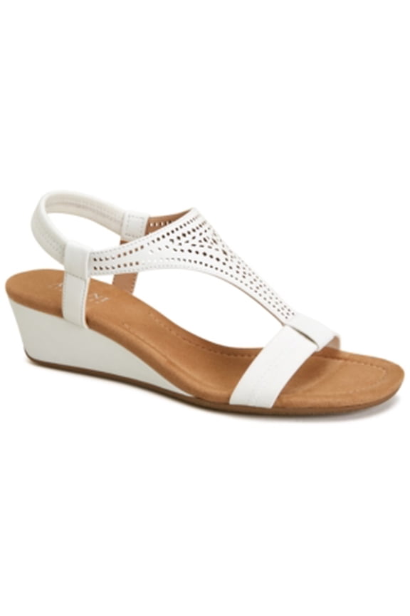 Vacanza Wedge Sandals White Perforated 5M