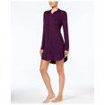 thumbnail image 1 of Alfani Women Dark Fig Lace Trim Button Down Sleepshirt, 1 of 3