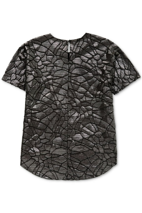 Women's Animal-Print Burnout Top Dark Gray Size Medium
