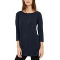 thumbnail image 1 of Alfani Women's Boat Neck Tunic Blue Size Petite Small, 1 of 3