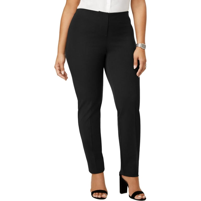 Alfani Women's Comfort Waistband Skinny Pants Black Size 24W 