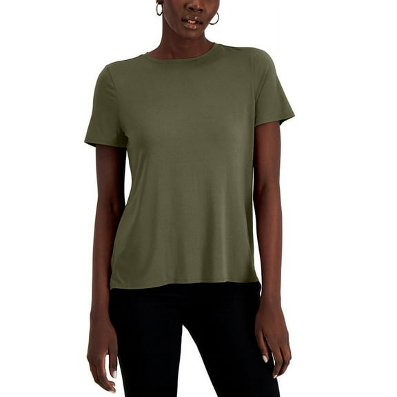 Alfani Women's Crewneck T-Shirt Green Size Small