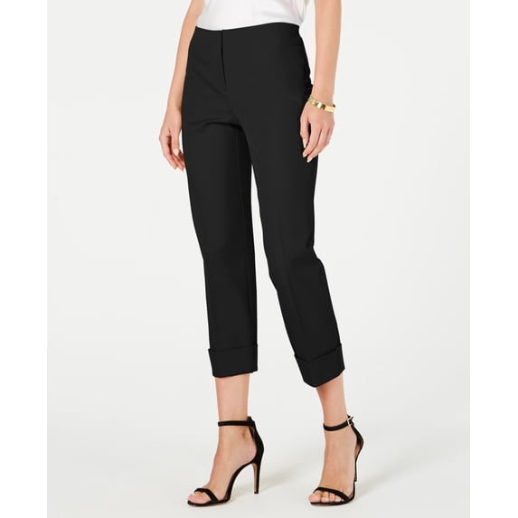 Alfani Women's Cuffed Hem Ankle Pants Black Size 4 Petite