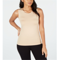 thumbnail image 1 of Alfani Women's High Neck Layering Tank Top Tan Size S, 1 of 3