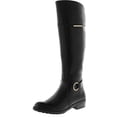 thumbnail image 1 of Alfani Women's Jadah Wide Calf Black Knee-High Leather Equestrian - 5 M, 1 of 5