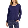 thumbnail image 1 of Alfani Women's Long-Sleeve Jersey Sleep Top, Blue XXLarge, 1 of 1