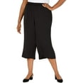thumbnail image 1 of Alfani Women's Plus Size Washed Satin Culottes (1X, Black), 1 of 2