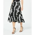thumbnail image 1 of Alfani Women's Printed MIDI Wrap Skirt Black Size 16, 1 of 6