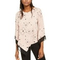 thumbnail image 1 of Alfani Women's Printed Pointed Hem Top Pink Size Petite Medium, 1 of 3