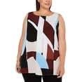 thumbnail image 1 of Alfani Women's Printed Shell Tunic Top Brown Size 3X, 1 of 2