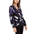thumbnail image 1 of Alfani Women's Printed Surplice Top Purple Size Small, 1 of 3