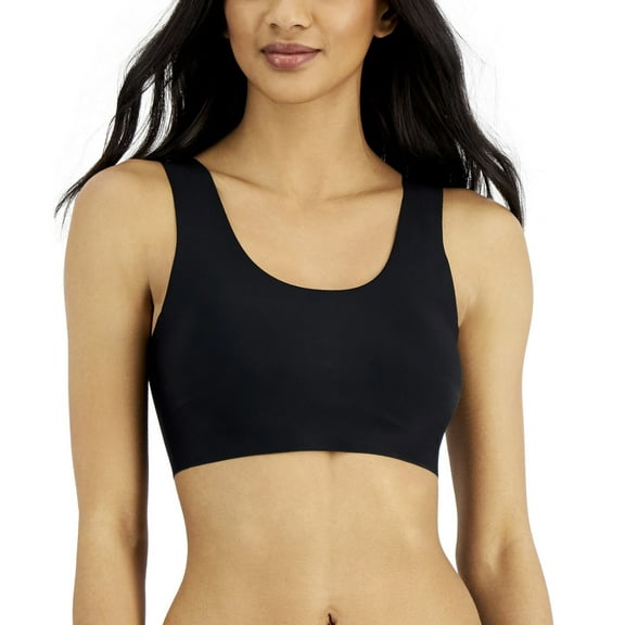 Alfani Women's Removeable Cups Laser Cut Seamless Bralette Classic Black (Classic Black, L)