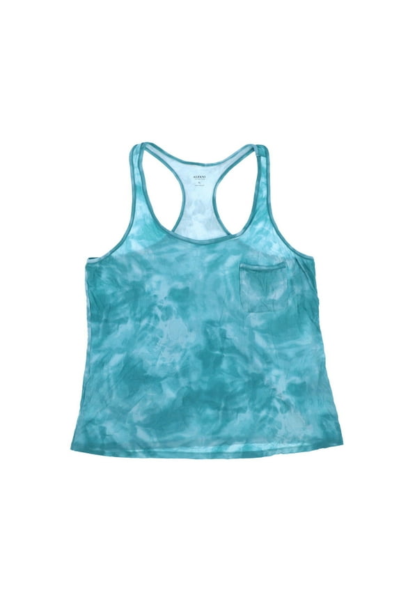 Women's Tank Top Shirt Pajama Top Sleeveless Pjs Teal Tie Dye Xl New