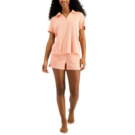Alfani Women’s Terry Cloth 2-Pc. Shorts Set, Beige, Small Outfit Sets