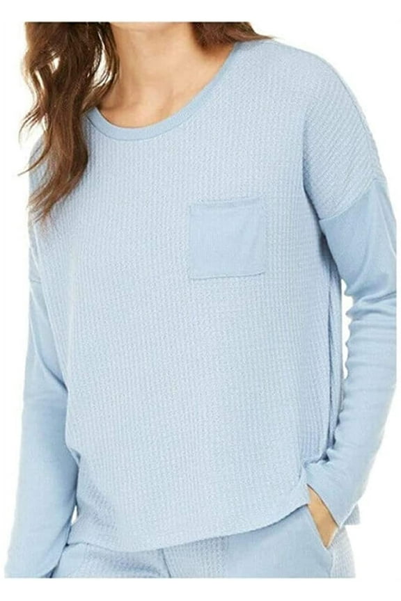 Women's Thermal Long Sleeve Pajama Top Blue Soft Peri XL