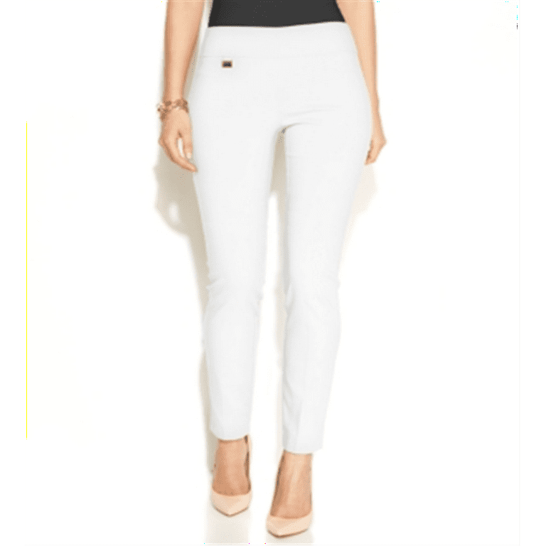 Alfani Women's Tummy Control Pull on Skinny Pants White 0Petite 
