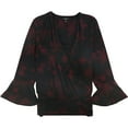 thumbnail image 1 of Alfani Womens 2-Piece Pullover Blouse, Red, Small, 1 of 1