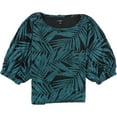 thumbnail image 1 of Alfani Womens 2-Tone Pullover Blouse, Blue, Small, 1 of 2