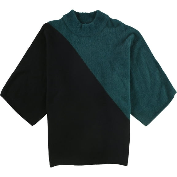 Alfani Womens 2-Tone Pullover Sweater, Blue, Plus Size, 0X