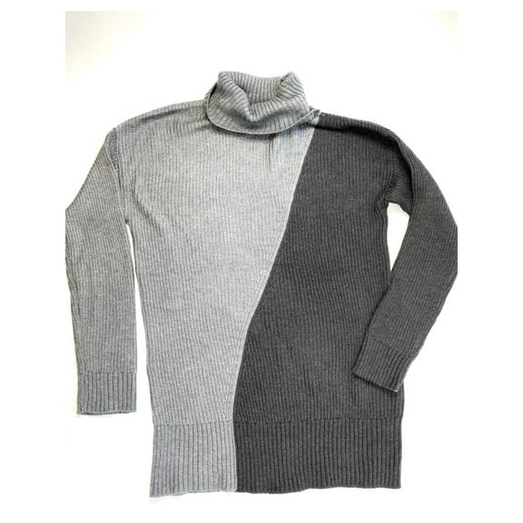 Alfani Womens 2-Tone Pullover Sweater, Grey, Small