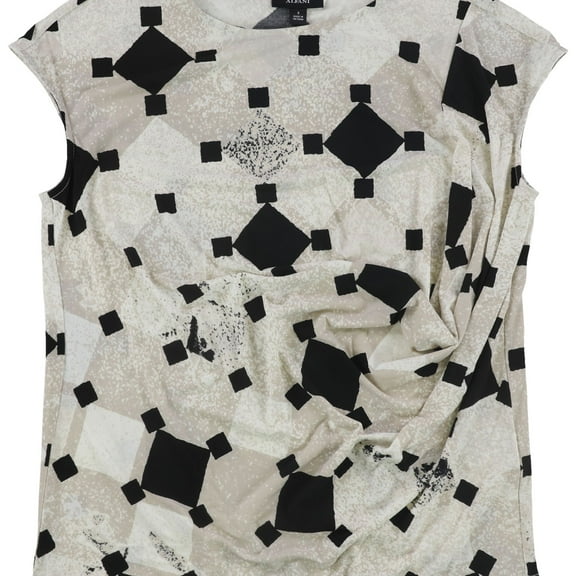 Alfani Womens 3-Tone Pullover Blouse, Beige, Small