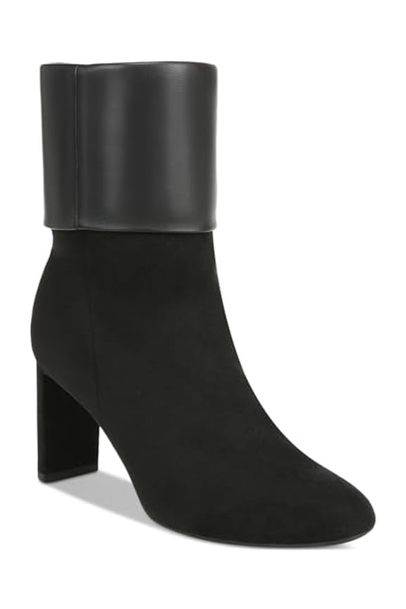 Womens Ajojo Cuff Dress Booties, Black Micro, 8.5M