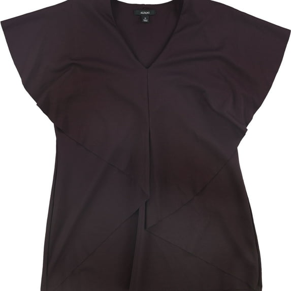 Alfani Womens Asymmetrical Cape Pullover Blouse, Red, X-Small