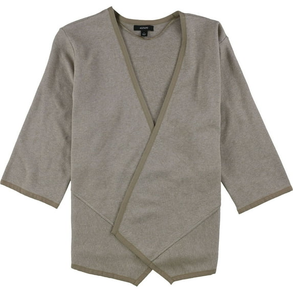 Alfani Womens Asymmetrical Cardigan Sweater, Beige, X-Large