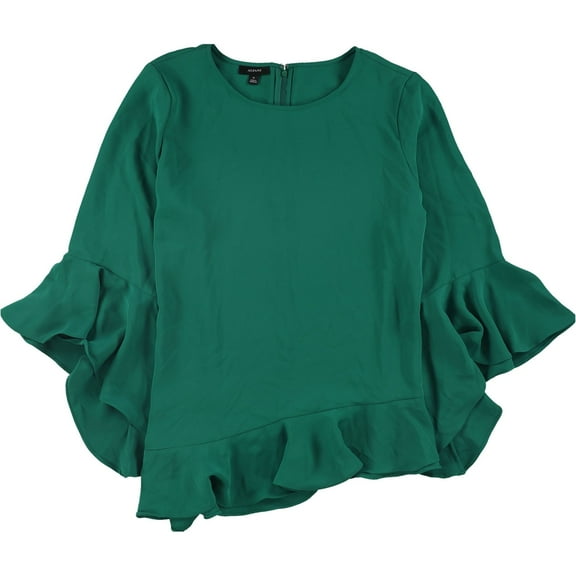 Alfani Womens Asymmetrical Knit Blouse, Green, XX-Large