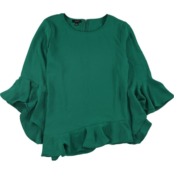 Alfani Womens Asymmetrical Knit Blouse, Green, XX-Large