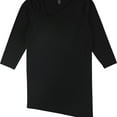 thumbnail image 1 of Alfani Womens Asymmetrical Pullover Blouse, Black, X-Small, 1 of 1