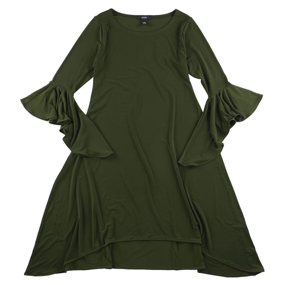 Alfani Womens Asymmetrical Shift Dress, Green, 4