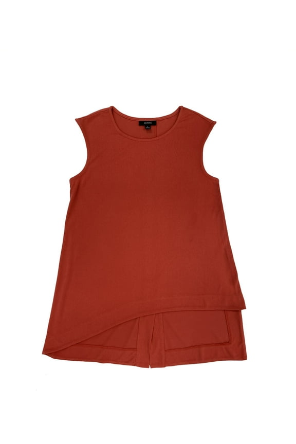 Womens Asymmetrical Sleeveless Top Pink XL