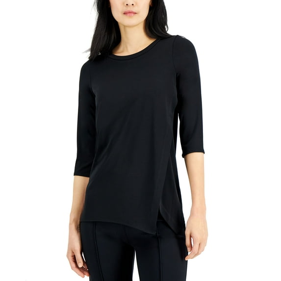 Alfani Womens Asymmetrical Tunic Deep Black S