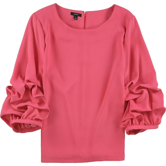 Alfani Womens Balloon Sleeve Pullover Blouse, Pink, Medium
