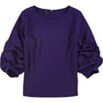 thumbnail image 1 of Alfani Womens Balloon Sleeve Pullover Blouse, Purple, Small, 1 of 2