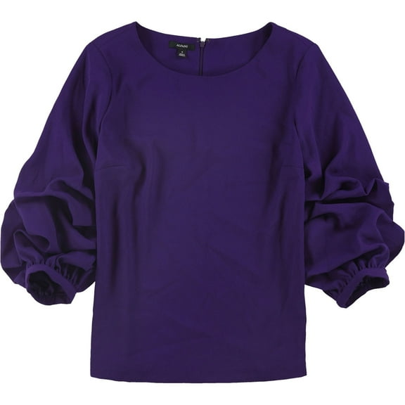 Alfani Womens Balloon Sleeve Pullover Blouse, Purple, Small