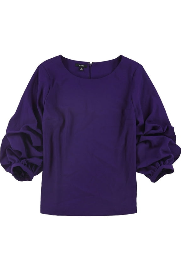 Womens Balloon Sleeve Pullover Blouse, Purple, Small