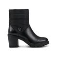 thumbnail image 1 of Alfani Womens Black Puffer Lug Sole Padded Belcalise Almond Toe Block Heel Zip-Up Boots Shoes 9 M, 1 of 2