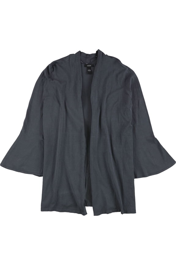 Womens Bell Sleeve Cardigan Sweater, Grey, Large