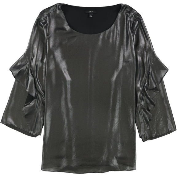 Alfani Womens Bell Sleeve Metallic Blouse