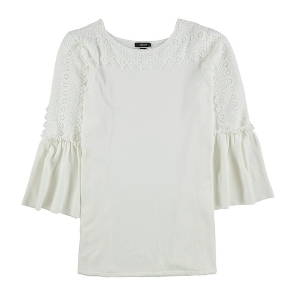 Alfani Womens Bell Sleeve Pullover Sweater, White, X-Large