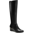 thumbnail image 1 of Alfani Womens Beverly  Leather Tall Wedge Boots, 1 of 5