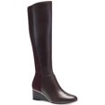 thumbnail image 1 of Alfani Womens Beverly  Leather Tall Wedge Boots, 1 of 1